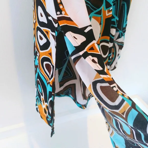 Yolanda Kwan Midi Dress W/ Asymmetric Neck & Hemline - Picture 6 of 10